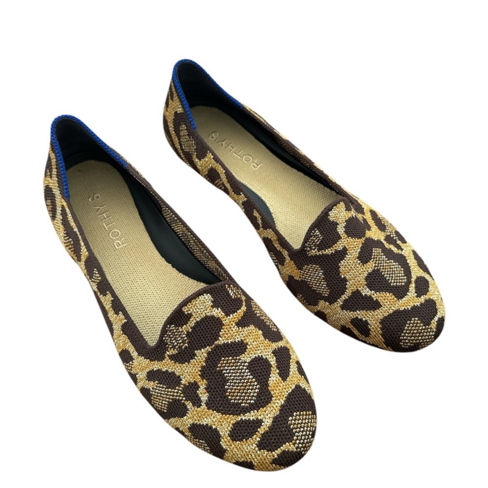 Rothy's metallic leopard lounge loafer w6.5